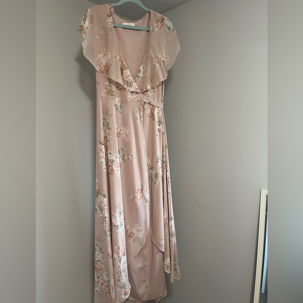 WAYF Pink Floral Dress